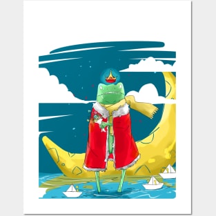 pepe the frog as a prince frog Posters and Art